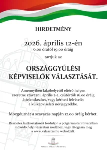 hirdetmeny orszaggyulesi kepviselok valasztasa 20260412